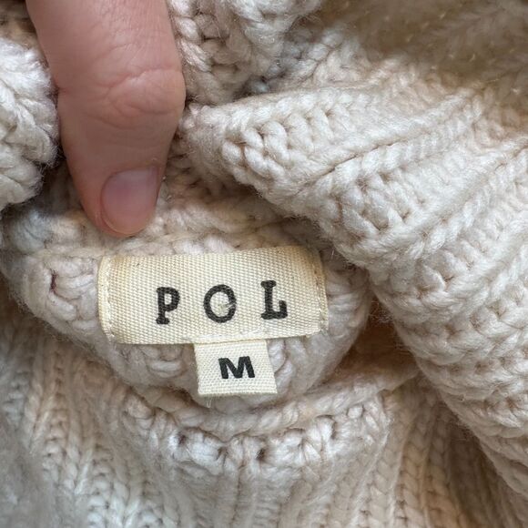 POL‎ Chunky Knit Turtleneck Sweater WM Color Cream - Picture 4 of 6